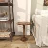 imageDeco 79 Mango Wood Floral Handmade Side End Accent Table Intricately Carved End Table with Turned Base Side Table 17quot x 17quot x 21quot Dark BrownDark Brown