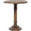 imageDeco 79 Mango Wood Floral Handmade Side End Accent Table Intricately Carved End Table with Turned Base Side Table 17quot x 17quot x 21quot Dark BrownDark Brown