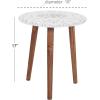 imageDeco 79 Mango Wood Floral Handmade Side End Accent Table Intricately Carved End Table with Turned Base Side Table 17quot x 17quot x 21quot Dark BrownGreyBrown