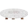 imageDeco 79 Mango Wood Floral Handmade Side End Accent Table Intricately Carved End Table with Turned Base Side Table 17quot x 17quot x 21quot Dark BrownGreyBrown