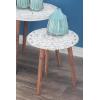 imageDeco 79 Mango Wood Floral Handmade Side End Accent Table Intricately Carved End Table with Turned Base Side Table 17quot x 17quot x 21quot Dark BrownGreyBrown