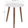 imageDeco 79 Mango Wood Floral Handmade Side End Accent Table Intricately Carved End Table with Turned Base Side Table 17quot x 17quot x 21quot Dark BrownWhite