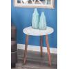 imageDeco 79 Mango Wood Floral Handmade Side End Accent Table Intricately Carved End Table with Turned Base Side Table 17quot x 17quot x 21quot Dark BrownWhite