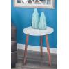 imageDeco 79 Mango Wood Floral Handmade Side End Accent Table Intricately Carved End Table with Turned Base Side Table 17quot x 17quot x 21quot Dark BrownWhite