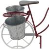 imageDeco 79 Metal Bike Indoor Outdoor Plantstand Indoor Outdoor Plant Shelf with Basket and Saddle Bag Planters Plant Stand 31quot x 15quot x 23quot Red