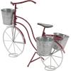 imageDeco 79 Metal Bike Indoor Outdoor Plantstand Indoor Outdoor Plant Shelf with Basket and Saddle Bag Planters Plant Stand 31quot x 15quot x 23quot Red