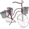 imageDeco 79 Metal Bike Indoor Outdoor Plantstand Indoor Outdoor Plant Shelf with Basket and Saddle Bag Planters Plant Stand 31quot x 15quot x 23quot Red