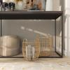 imageDeco 79 Metal Decorative and Functional Storage Basket Deep Basket Organizer with Round Handles Basket for Storage 20quot x 18quot x 19quot GoldGold