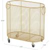 imageDeco 79 Metal Decorative and Functional Storage Basket Deep Basket Organizer with Round Handles Basket for Storage 20quot x 18quot x 19quot GoldGold