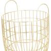 imageDeco 79 Metal Decorative and Functional Storage Basket Deep Basket Organizer with Round Handles Basket for Storage 20quot x 18quot x 19quot GoldGold