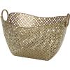 imageDeco 79 Metal Decorative and Functional Storage Basket Deep Basket Organizer with Round Handles Basket for Storage 20quot x 18quot x 19quot GoldGold