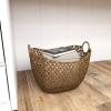 imageDeco 79 Metal Decorative and Functional Storage Basket Deep Basket Organizer with Round Handles Basket for Storage 20quot x 18quot x 19quot GoldGold