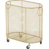 imageDeco 79 Metal Decorative and Functional Storage Basket Deep Basket Organizer with Round Handles Basket for Storage 20quot x 18quot x 19quot GoldGold