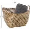 imageDeco 79 Metal Decorative and Functional Storage Basket Deep Basket Organizer with Round Handles Basket for Storage 20quot x 18quot x 19quot GoldGold