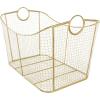 imageDeco 79 Metal Decorative and Functional Storage Basket Deep Basket Organizer with Round Handles Basket for Storage 20quot x 18quot x 19quot GoldGold