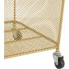 imageDeco 79 Metal Decorative and Functional Storage Basket Deep Basket Organizer with Round Handles Basket for Storage 20quot x 18quot x 19quot GoldGold
