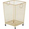 imageDeco 79 Metal Decorative and Functional Storage Basket Deep Basket Organizer with Round Handles Basket for Storage 20quot x 18quot x 19quot GoldGold