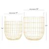 imageDeco 79 Metal Decorative and Functional Storage Basket Deep Basket Organizer with Round Handles Basket for Storage 20quot x 18quot x 19quot GoldGold