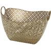 imageDeco 79 Metal Decorative and Functional Storage Basket Deep Basket Organizer with Round Handles Basket for Storage 20quot x 18quot x 19quot GoldGold