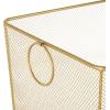 imageDeco 79 Metal Decorative and Functional Storage Basket Deep Basket Organizer with Round Handles Basket for Storage 20quot x 18quot x 19quot GoldGold