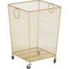 imageDeco 79 Metal Decorative and Functional Storage Basket Deep Basket Organizer with Round Handles Basket for Storage 20quot x 18quot x 19quot GoldGold