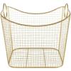imageDeco 79 Metal Decorative and Functional Storage Basket Deep Basket Organizer with Round Handles Basket for Storage 20quot x 18quot x 19quot GoldGold