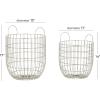 imageDeco 79 Metal Decorative and Functional Storage Basket Deep Basket Organizer with Round Handles Basket for Storage 20quot x 18quot x 19quot GoldSilver