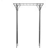 imageDeco 79 Metal Fleur De Lis Indoor Outdoor Scrollwork Arched Garden Arbor 44quot x 15quot x 95quot BlackBlack