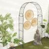 imageDeco 79 Metal Fleur De Lis Indoor Outdoor Scrollwork Arched Garden Arbor 44quot x 15quot x 95quot BlackBlack