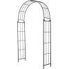 imageDeco 79 Metal Fleur De Lis Indoor Outdoor Scrollwork Arched Garden Arbor 44quot x 15quot x 95quot BlackBlack
