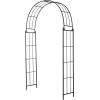 imageDeco 79 Metal Fleur De Lis Indoor Outdoor Scrollwork Arched Garden Arbor 44quot x 15quot x 95quot BlackBlack