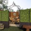 imageDeco 79 Metal Fleur De Lis Indoor Outdoor Scrollwork Arched Garden Arbor 44quot x 15quot x 95quot BlackBlack