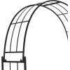 imageDeco 79 Metal Fleur De Lis Indoor Outdoor Scrollwork Arched Garden Arbor 44quot x 15quot x 95quot BlackBlack