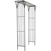 imageDeco 79 Metal Fleur De Lis Indoor Outdoor Scrollwork Arched Garden Arbor 44quot x 15quot x 95quot BlackBlack