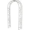 imageDeco 79 Metal Fleur De Lis Indoor Outdoor Scrollwork Arched Garden Arbor 44quot x 15quot x 95quot BlackBronze