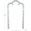 imageDeco 79 Metal Fleur De Lis Indoor Outdoor Scrollwork Arched Garden Arbor 44quot x 15quot x 95quot BlackGreen