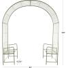 imageDeco 79 Metal Fleur De Lis Indoor Outdoor Scrollwork Arched Garden Arbor 44quot x 15quot x 95quot BlackGreen