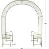 imageDeco 79 Metal Fleur De Lis Indoor Outdoor Scrollwork Arched Garden Arbor 44quot x 15quot x 95quot BlackGreen