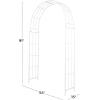 imageDeco 79 Metal Fleur De Lis Indoor Outdoor Scrollwork Arched Garden Arbor 44quot x 15quot x 95quot BlackWhite