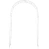 imageDeco 79 Metal Fleur De Lis Indoor Outdoor Scrollwork Arched Garden Arbor 44quot x 15quot x 95quot BlackWhite