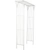 imageDeco 79 Metal Fleur De Lis Indoor Outdoor Scrollwork Arched Garden Arbor 44quot x 15quot x 95quot BlackWhite