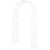 imageDeco 79 Metal Fleur De Lis Indoor Outdoor Scrollwork Arched Garden Arbor 44quot x 15quot x 95quot BlackWhite