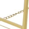 imageDeco 79 Metal Geometric Display Easel Tall Adjustable 3 Tier Floor Standing Easel with Chain Support Display Stand 20quot x 18quot x 56quot GoldGold