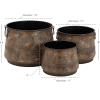 imageDeco 79 Metal Indoor Outdoor Planter Distressed Bucket Style Small Planter Pot with Side Ring Handles Set of 3 Planters 16quot 13quot 11quotW Bronze16  13  11W