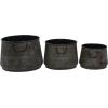 imageDeco 79 Metal Indoor Outdoor Planter Distressed Bucket Style Small Planter Pot with Side Ring Handles Set of 3 Planters 16quot 13quot 11quotW Bronze16  13  11W