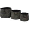 imageDeco 79 Metal Indoor Outdoor Planter Distressed Bucket Style Small Planter Pot with Side Ring Handles Set of 3 Planters 16quot 13quot 11quotW Bronze16  13  11W