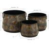 imageDeco 79 Metal Indoor Outdoor Planter Distressed Bucket Style Small Planter Pot with Side Ring Handles Set of 3 Planters 16quot 13quot 11quotW Bronze16  13  11W