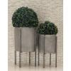 imageDeco 79 Metal Indoor Outdoor Planter Textured Exterior Large Planter Pot Set of 2 Planters 19quot 23quotH Light GrayGray
