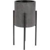 imageDeco 79 Metal Indoor Outdoor Planter Textured Exterior Large Planter Pot Set of 2 Planters 19quot 23quotH Light GrayGray