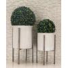 imageDeco 79 Metal Indoor Outdoor Planter Textured Exterior Large Planter Pot Set of 2 Planters 19quot 23quotH Light GrayLight Gray